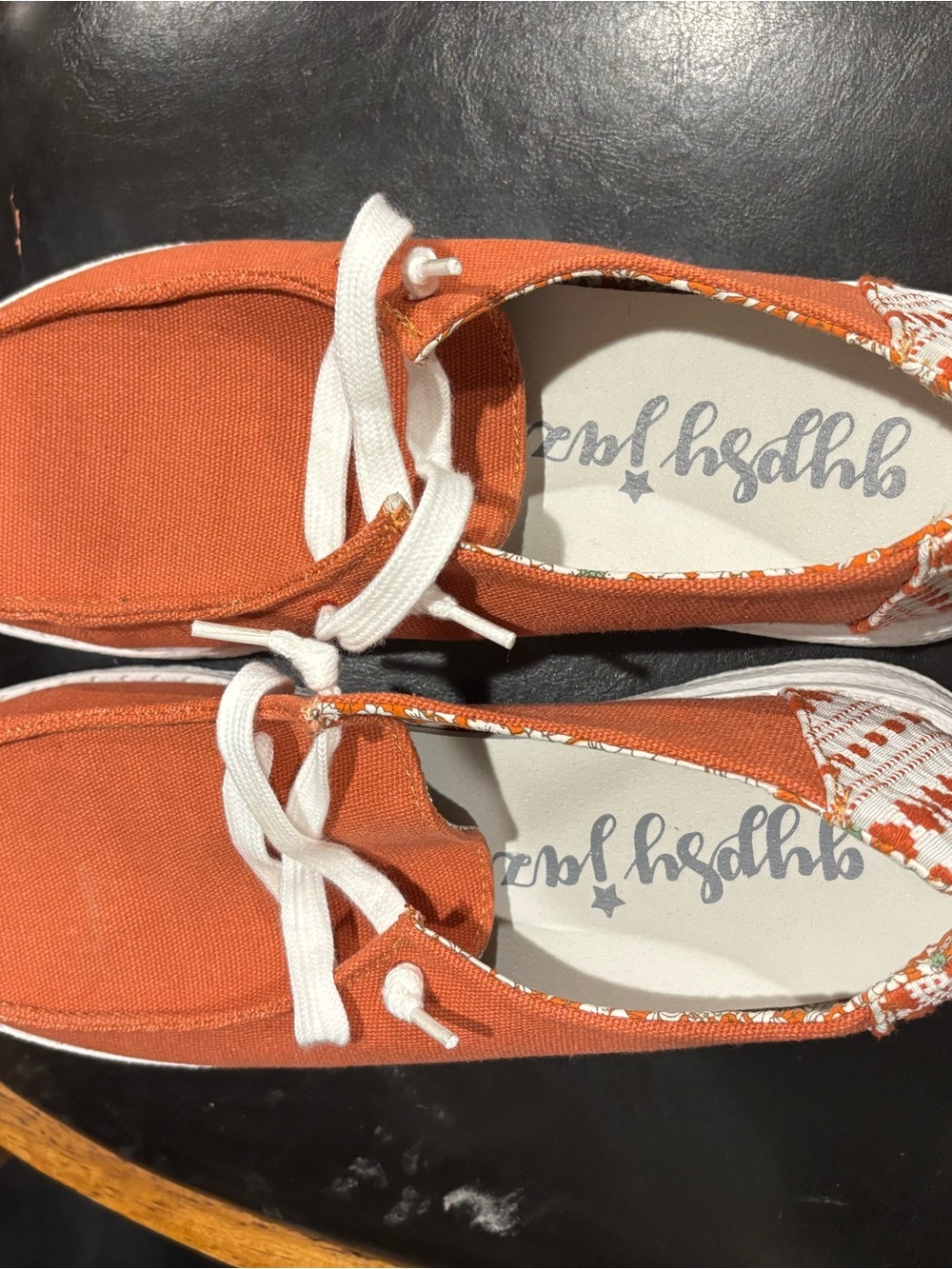 Gypsy Jazz Orange Canvas Lace-Up Sneakers with White Laces